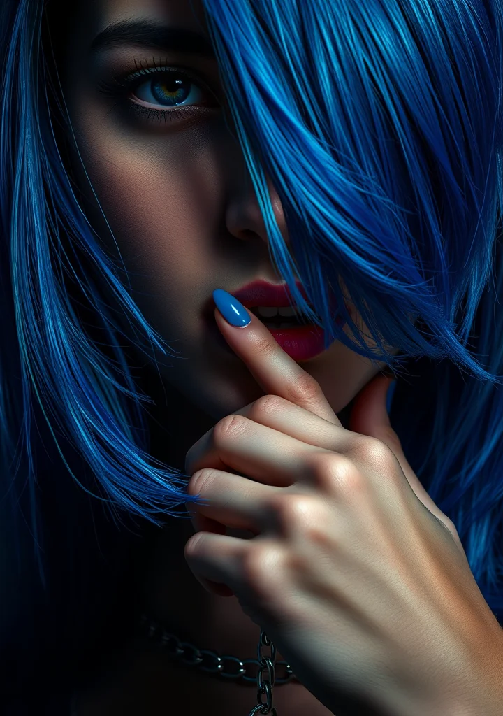 Cautivo de cabello azul